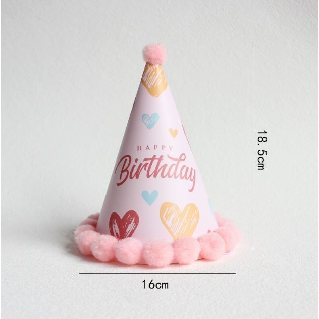 1pc Birthday Hat Children's Day Pompon Paper Hat Decoration Toy Baby One Year Old Party (2948L) - Image 6