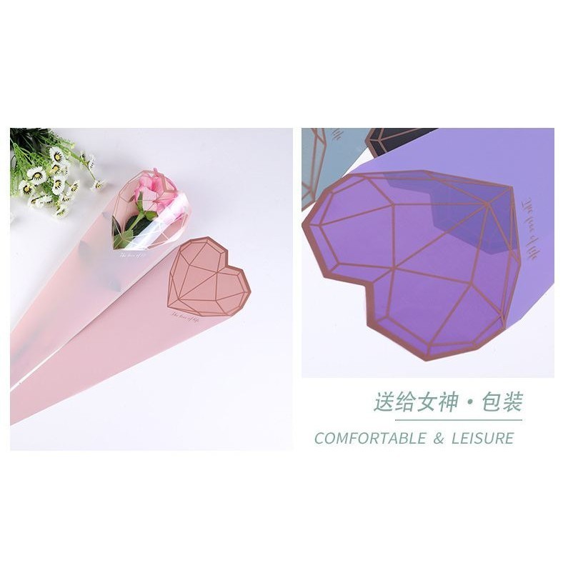 20pcs Diamond Single flower wrapping Bag Flower bouquet gift wrapping paper Festival flower shop (558L) - Image 7