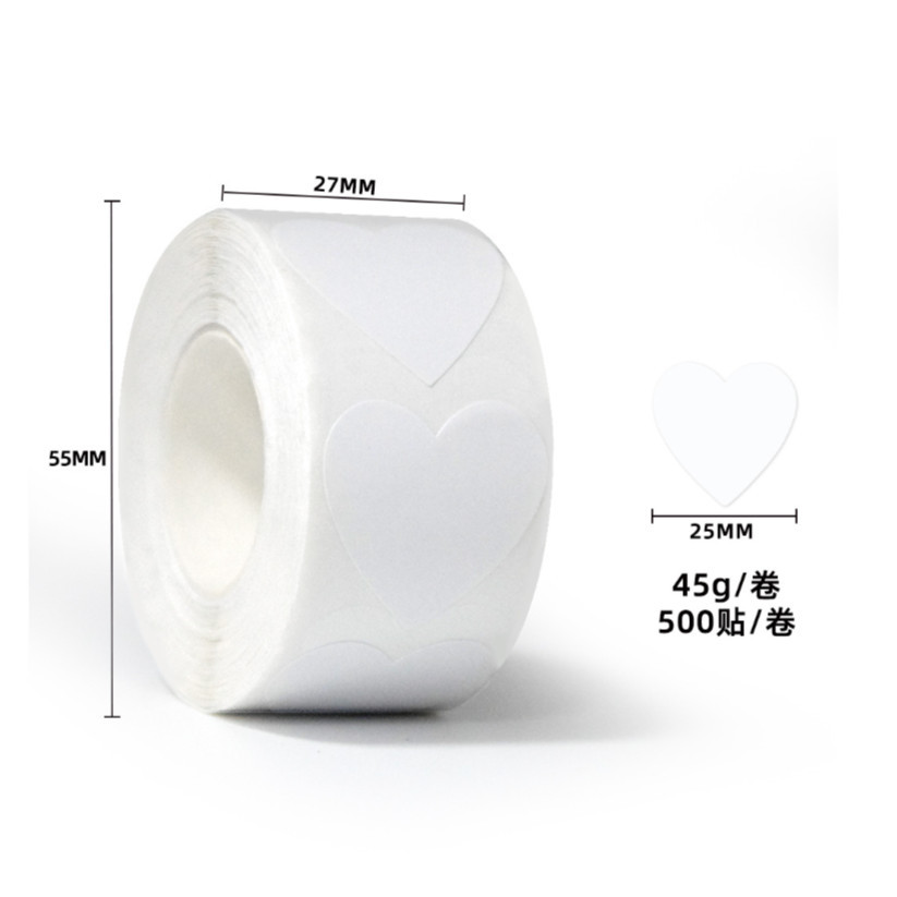 500pcs/roll or 50pcs 1inch color heart decorative wholesale label sealing roll adhesive sticker for gift box爱心贴纸 (3014L) - Image 10