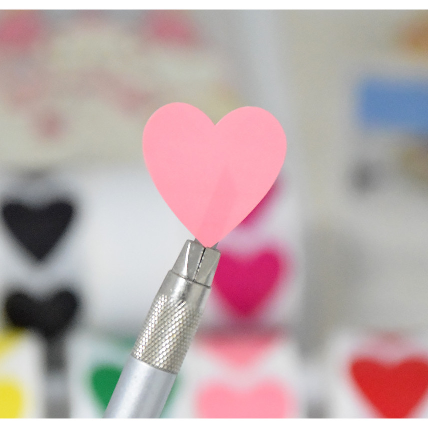 500pcs/roll or 50pcs 1inch color heart decorative wholesale label sealing roll adhesive sticker for gift box爱心贴纸 (3014L) - Image 4
