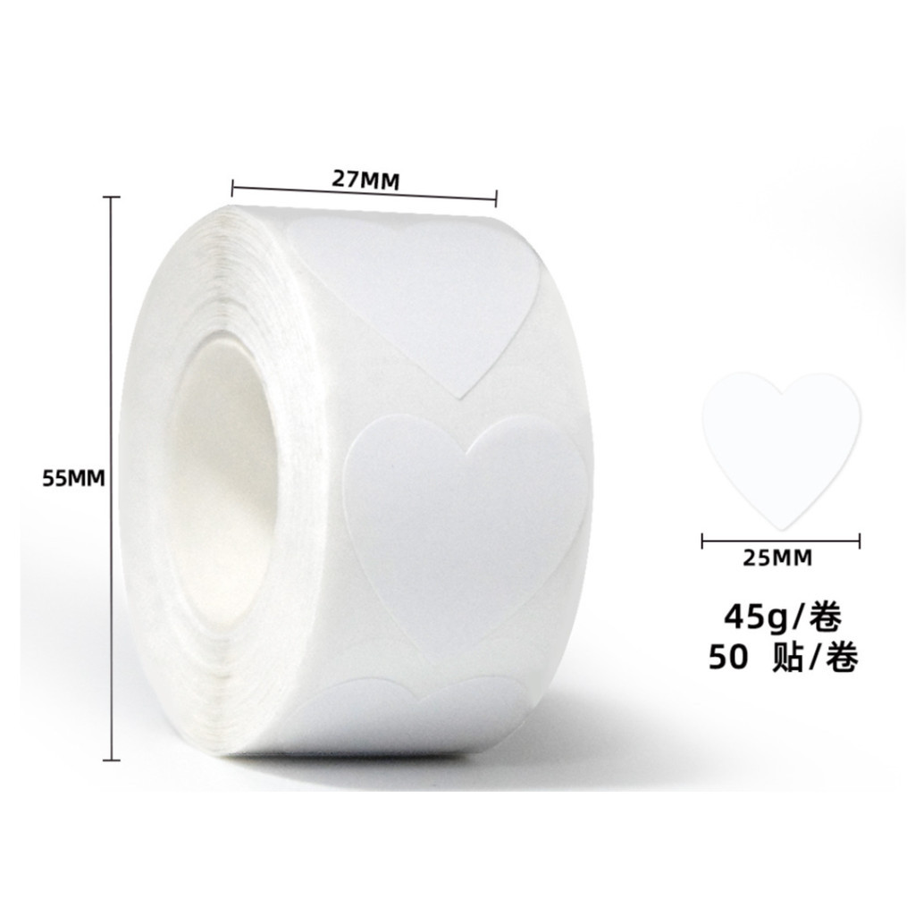 500pcs/roll or 50pcs 1inch color heart decorative wholesale label sealing roll adhesive sticker for gift box爱心贴纸 (3014L) - Image 11