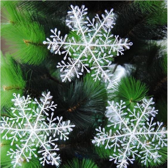 6-30cm Artificial Snowflake White PVC Snowflake Christmas Tree Ornaments Party Supplies Home Festival Decoration(1103L)