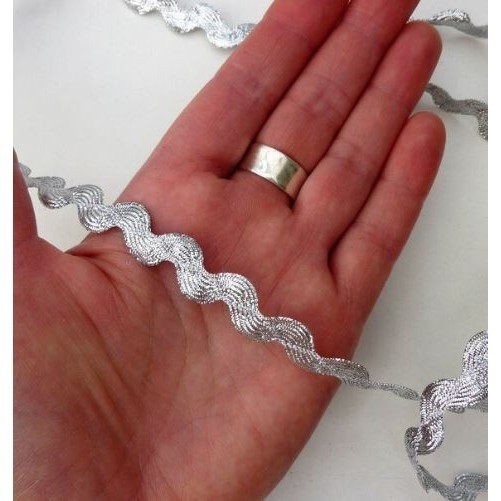1yard 8mm Ric Rac Zig Zag Lace Wave Bending Fringe Trim Ribbon Curved webbing Laciness For DIY Sewing 波纹水浪边花(2973L) - Image 4
