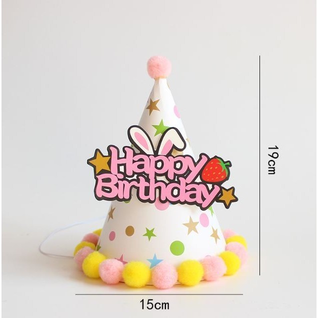 1pc Happy Birthday Party Hats Cute Goddess Prince Plush Ball Decoration Kids Adult Birthday Party Decor (2946L) - Image 8