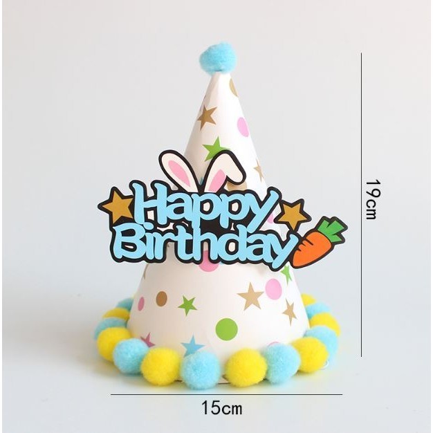 1pc Happy Birthday Party Hats Cute Goddess Prince Plush Ball Decoration Kids Adult Birthday Party Decor (2946L) - Image 4