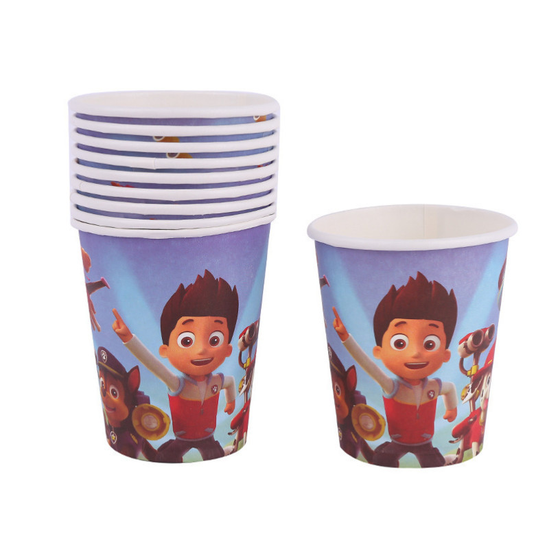 10pcs 9Oz 250ml Cartoon Party Thickened Disposable Paper Cup Raw Wood Pulp Children's Birthday festive event 派对纸杯(2960L) - Image 4