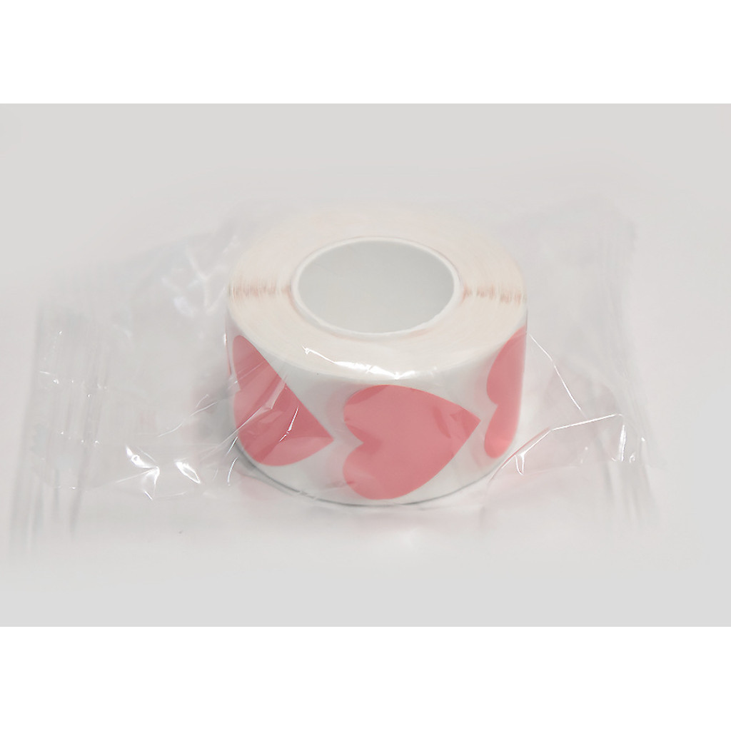 500pcs/roll or 50pcs 1inch color heart decorative wholesale label sealing roll adhesive sticker for gift box爱心贴纸 (3014L) - Image 8