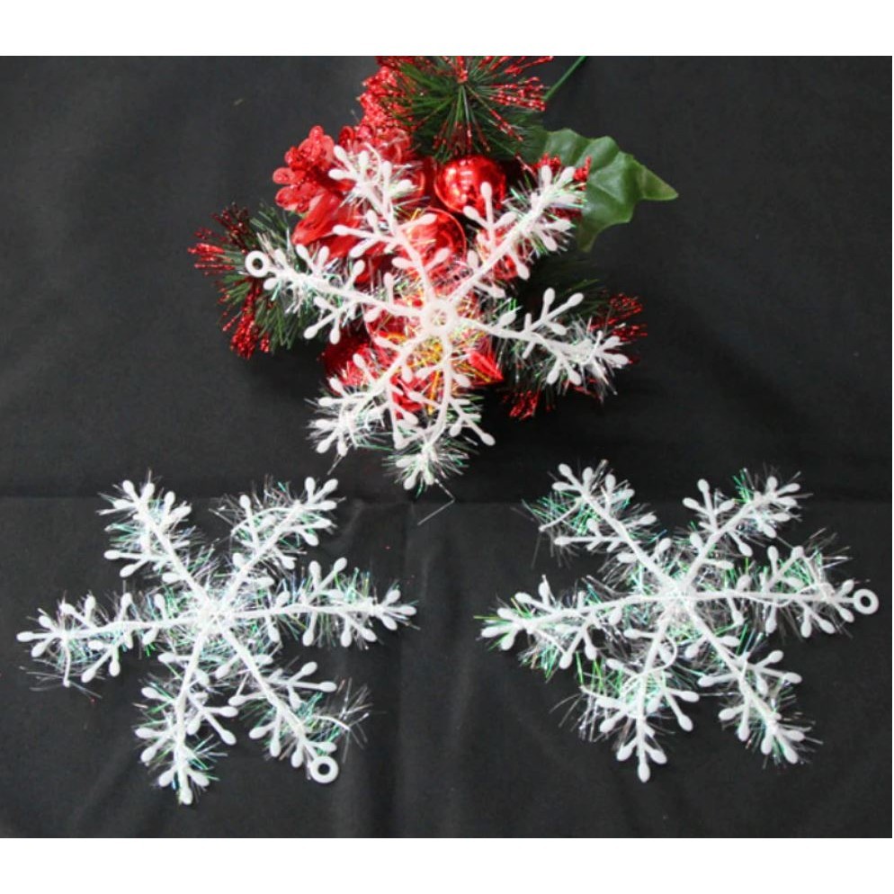 6-30cm Artificial Snowflake White PVC Snowflake Christmas Tree Ornaments Party Supplies Home Festival Decoration(1103L) - Image 2