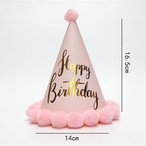 1pc Happy Birthday Hat Party Decoration Children Birthday Gift Kindergarten DIY Handmade Paper Pompom Cap (2949L) - Image 4