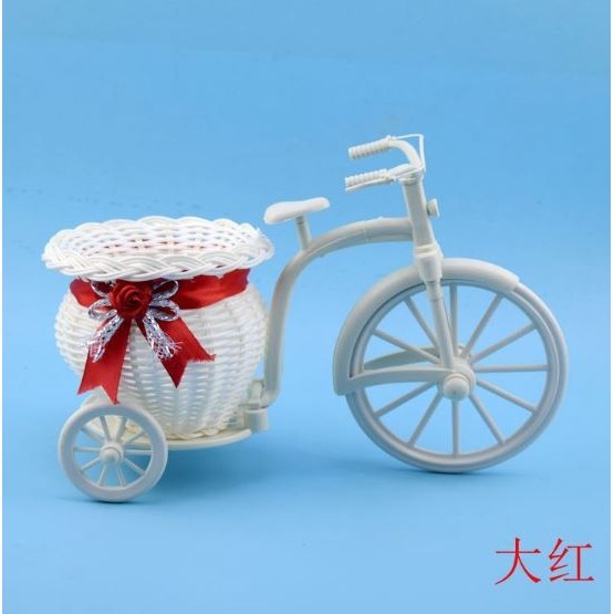 Creative Tricycle Room Ornament Rattan Big Wheel Float Round Simulation Rattan Small Float Flower Pot Decoration(258L) - Image 15