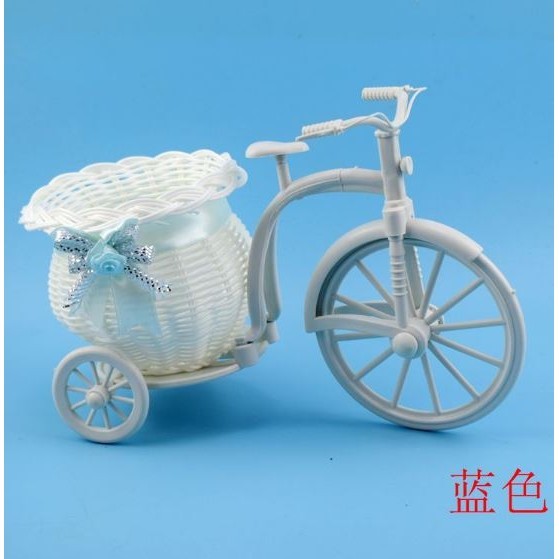 Creative Tricycle Room Ornament Rattan Big Wheel Float Round Simulation Rattan Small Float Flower Pot Decoration(258L) - Image 12