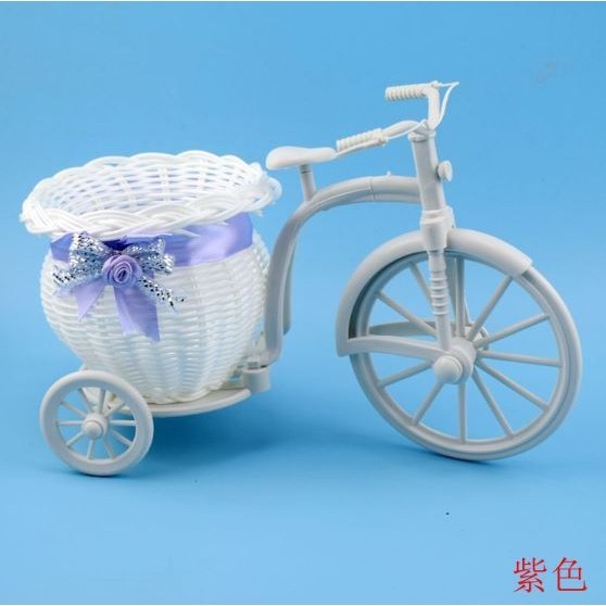 Creative Tricycle Room Ornament Rattan Big Wheel Float Round Simulation Rattan Small Float Flower Pot Decoration(258L) - Image 14
