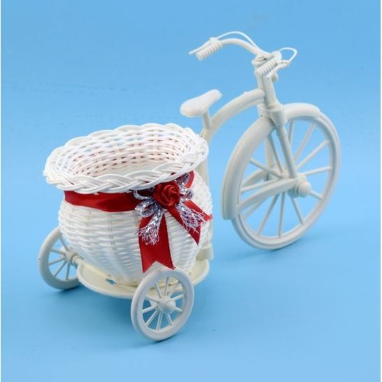 Creative Tricycle Room Ornament Rattan Big Wheel Float Round Simulation Rattan Small Float Flower Pot Decoration(258L) - Image 8