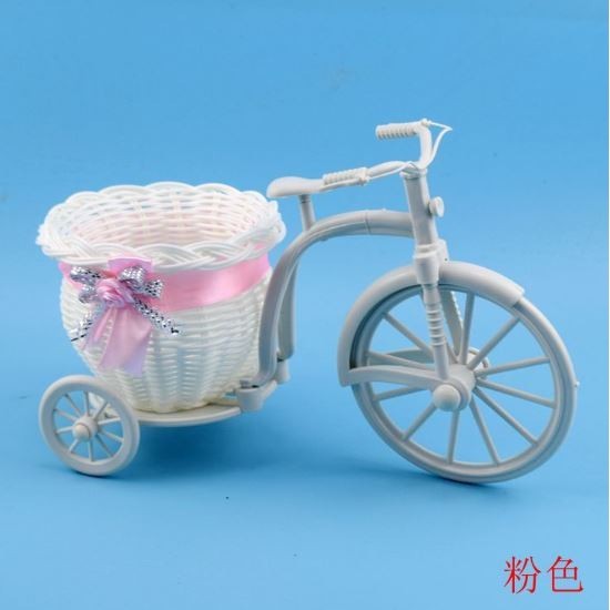 Creative Tricycle Room Ornament Rattan Big Wheel Float Round Simulation Rattan Small Float Flower Pot Decoration(258L) - Image 13