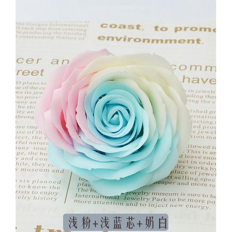 1Pc Colorful Soap Rose Decorative Flowers Soap Flower Petal Wedding Favors Valentine's Day Gift Rainbow Rose (581L)