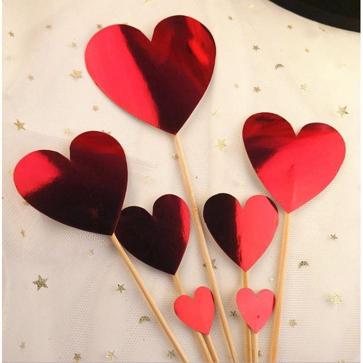 7pcs Lasers Heart Star Cupcake Toppers Birthday Cake Topper Decorating Picks Kids Wedding Party Decor(995L) - Image 6