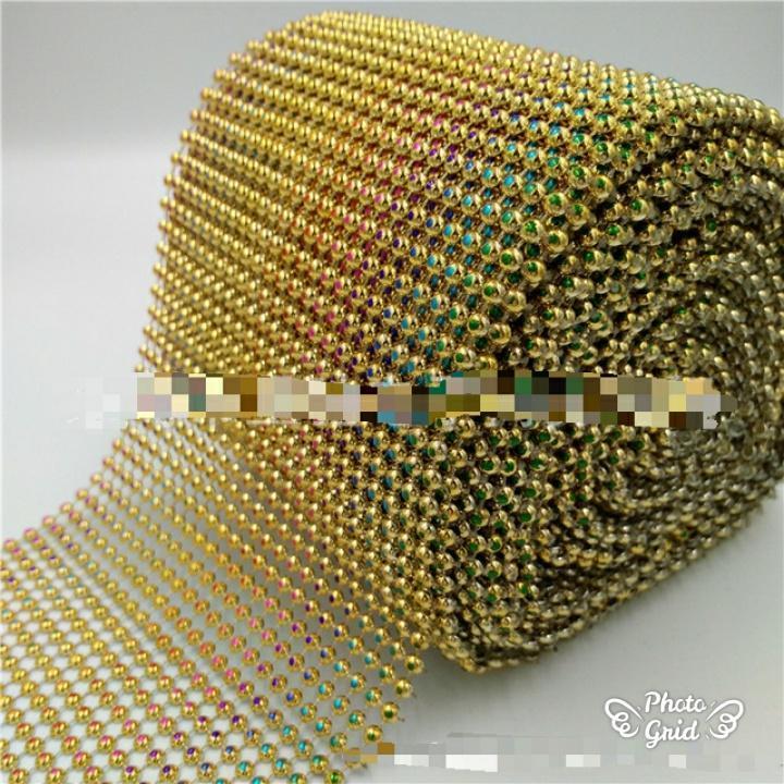 1yard 24roll Colourful Diamond Mesh Wrap Cake Roll Bling Crystal Rhinestone Ribbon Wedding Favor Decor Party (919L) - Image 7