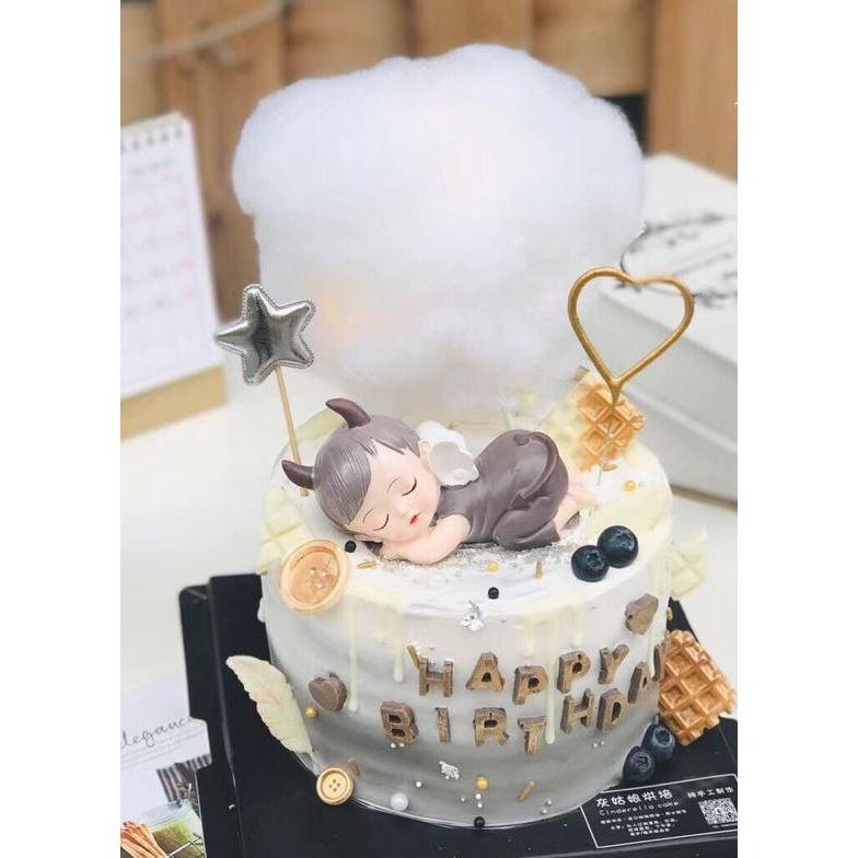 Cartoon Prone Sleeping Angel Cake Decor Ornament Wedding Engagement Kids Birthday Party (970L) - Image 3