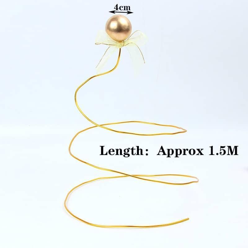 Golder Silver Ball Star Wire Iron Ring Circle Art Ribbon Cake Topper Birthday Decoration(1360L) - Image 7