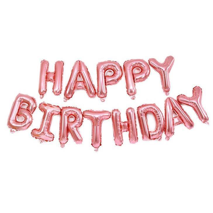 16 inch variety of color rose gold silver happy birthday letter balloon 铝膜英文字母气球 (297L) - Image 15