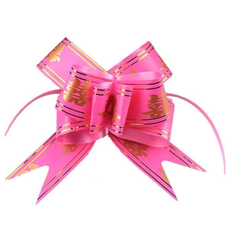 10/5pcs/bag 1.2cm/1.5cm/1.8cm/3cm/4.5cm "XI" Red Flower Bowknot Pull Bow Ribbon Snow Yarn Polyester Pull Flower(318L) - Image 8