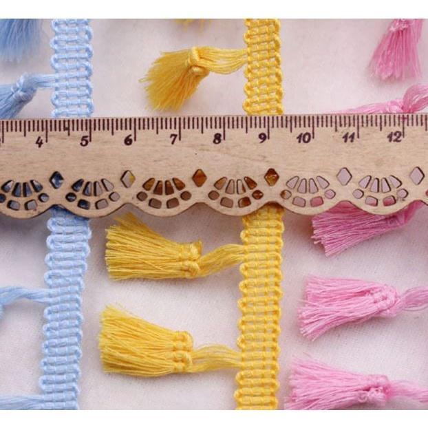Polyester Cotton Fringe 1yard 4.0cm Lace Tassel Trimming Colorful Ribbon Garment Sewing Accessory 彩色流苏花边(1917L) - Image 3