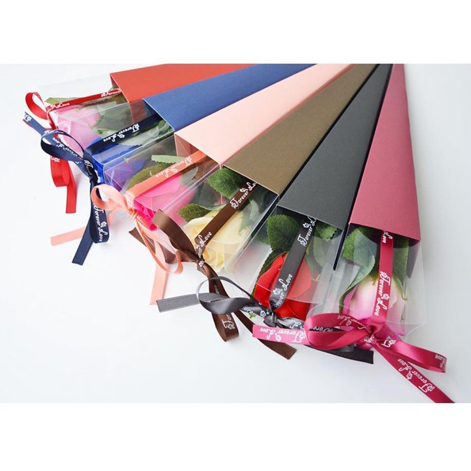 1pcs 6.5x43cm Transparency Bag Rose Single Flower Bag Bouquet Wrapping Paper Plastic Paper Bags Boxes Cases(493L) - Image 2