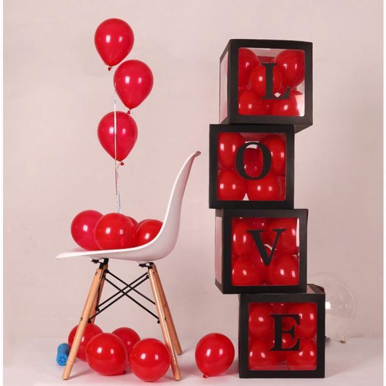 1set 4pcs balloon box DIY Transparent Box balloons decor BABY LOVE Blocks baby shower supplies wedding Party(549L) - Image 15