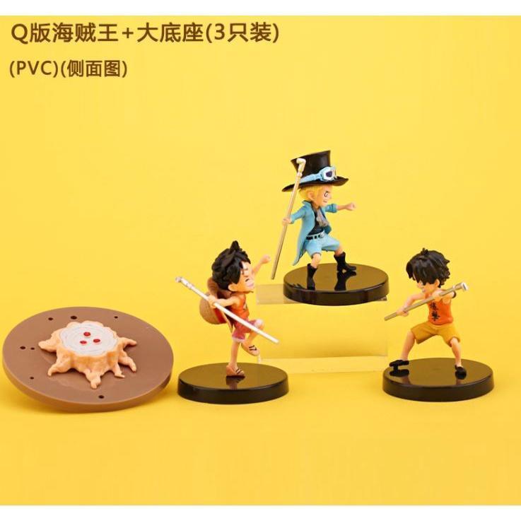 One Piece Childhood Luffy Issaab Three Brothers Cake Model Collection Christmas Birthday PVC Kids Toys Anime(968L) - Image 9