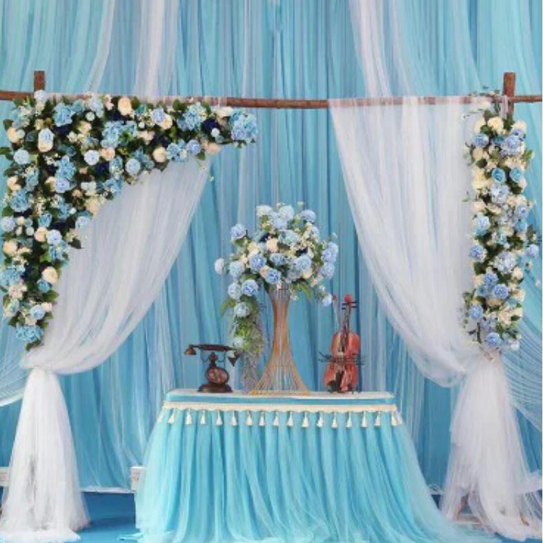 48cm 1yard sheer crystal organza tulle roll fabric for wedding party decoration organza chair sashes width 48cm(1005L) - Image 2