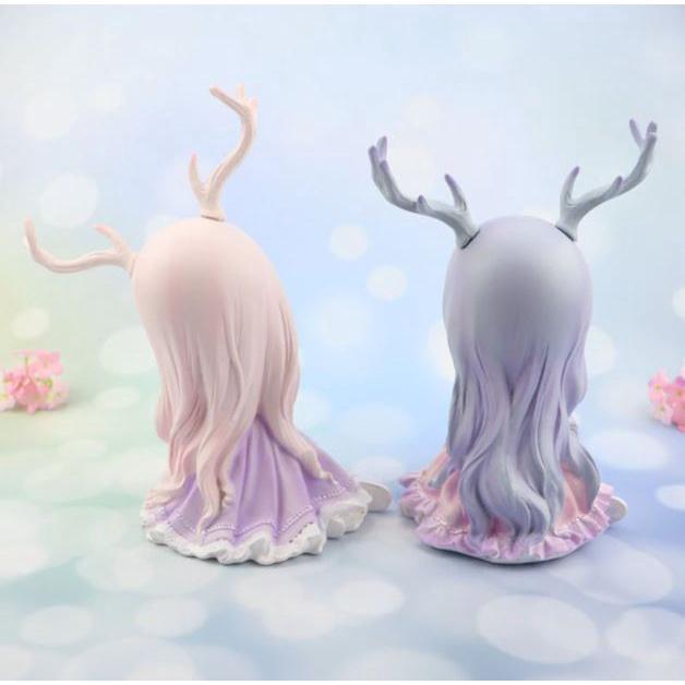 Europe Artificial Girls Deer Fairy Garden Miniatures Lovely Resin Crafts Figurines For Girls Friends Gift Home(1718L) - Image 4