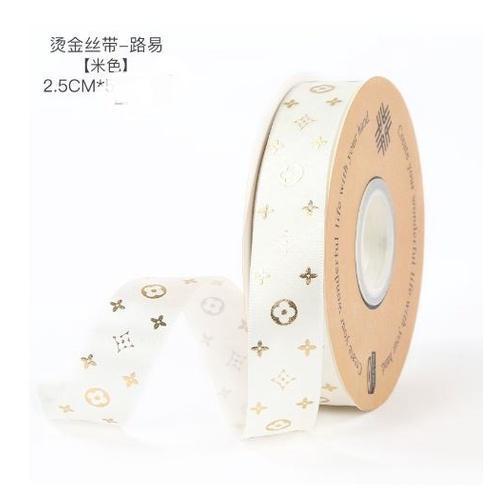 2.5cm 1yard LV Ribbons Gifts Box Packaging For Christmas Birthday Event Party Decoration Cake Flower Bowknot(1890L) - Image 12