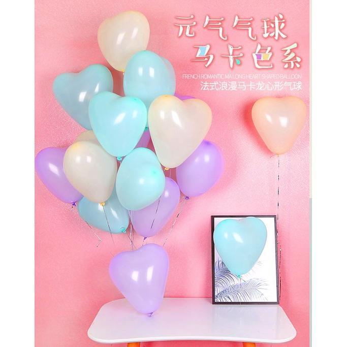 10pcs Macarons10 inch thick 2.2g latex balloon birthday wedding heart-shaped party balloons 爱心形马卡龙 乳胶气球 (609L)