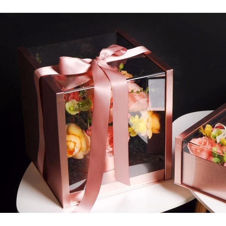 Transparent Acrylic Box Packaging Flowers Bouquet Box Valentine's Day Florist Gift Boxes(1020L) - Image 6