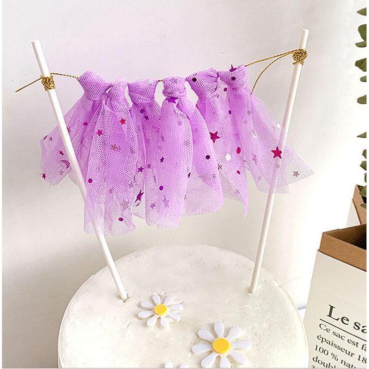1set Tulle Skirt Cake Topper Kids Boy Girl First One Birthday Party Baby Shower (823L) - Image 9