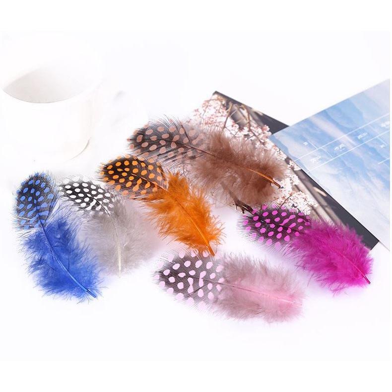 10pcs/lot High Quality Pearl Pheasant Feathers 4-10CM Natural Spotted Chicken Feathers DIY Jewelry Accessories(1191L) - Image 2
