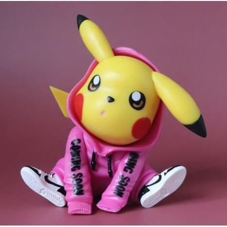 Pokemon Pikachu Pink and Blue Hoodie Sneakers Cute Action Figure Ornament Model Toys 风衣皮卡小精灵神奇宝贝(1670L) - Image 8