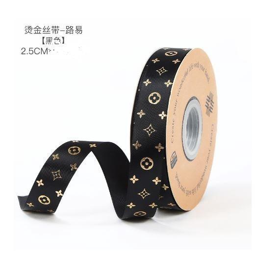 2.5cm 1yard LV Ribbons Gifts Box Packaging For Christmas Birthday Event Party Decoration Cake Flower Bowknot(1890L) - Image 10