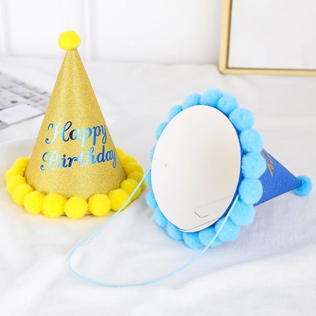 1pc New Glitter Birthday Ball Cap Children Adult Birthday Dress Up Plush Ball Party Birthday Hat(1934L) - Image 4