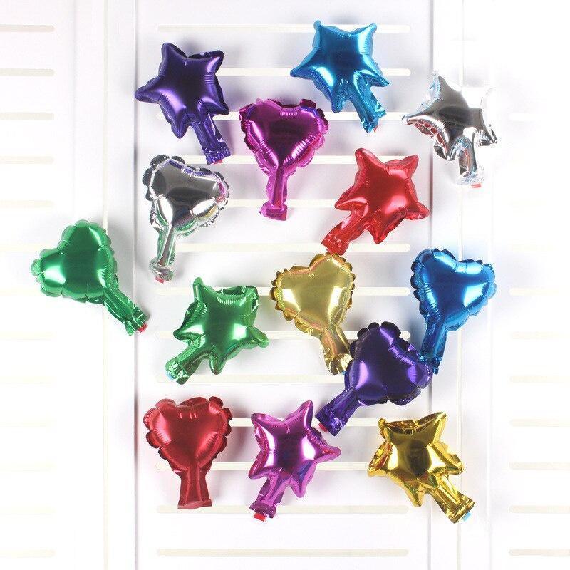 5 Inch Heart & Star Shape Foil Balloons Helium Air Ball For Wedding Birthday Party Decoration (294L)