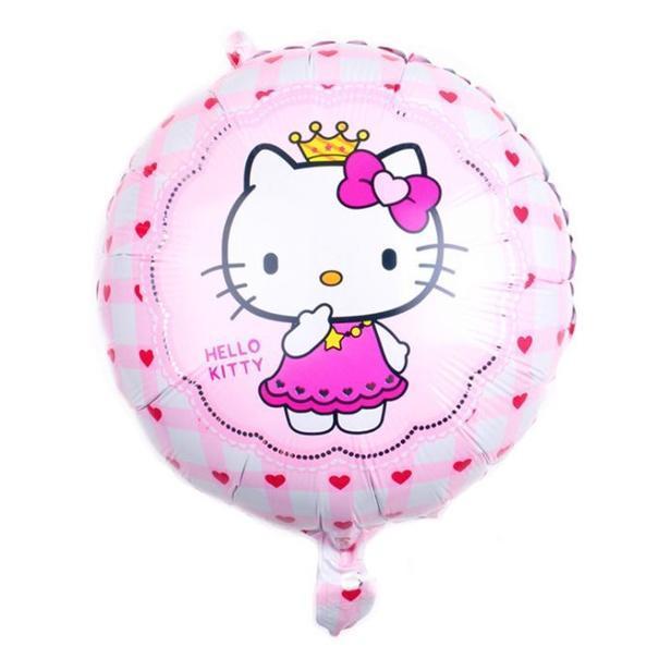 18 inch Round Pink hello kitty Foil Balloons Color wave point helium Balloon Girl Birthday cute KT cat Party Decor(238L) - Image 5