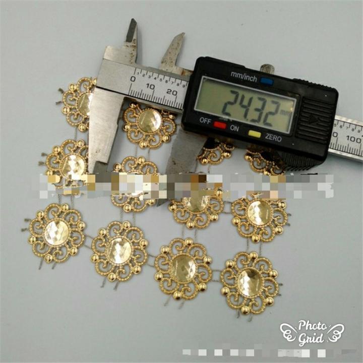 1yard 4 Rows Mesh Trimming Ribbon Wedding Gold Flower Chain Party Decoration Cake Ribbon Straps DIY(932L) - Image 4