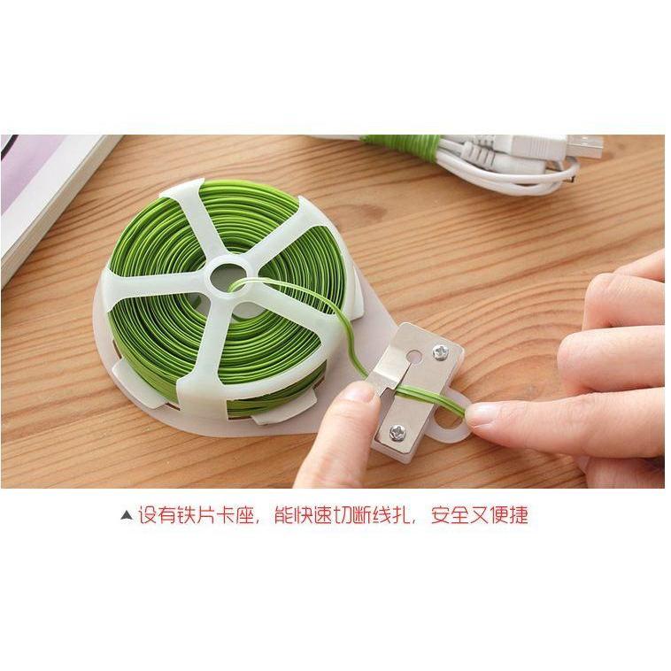 30M Reusable tie wrap Plastic Shell Twist Ties With Cutter cable organizer wire winder garden plant (867L) - Image 4
