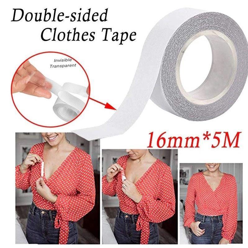 1roll 5M Waterproof Dress Cloth Tape Double-sided Secret Body Adhesive Breast Bra Strip Safe Transparent Clear (1419L) - Image 6
