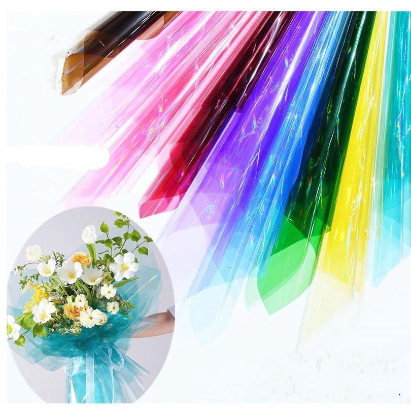 58*58cm Rainbow Cello Flower Floral Wrapping Paper Candy Cake Cookie Packaging Craft Gift Packing Colorful (1532L)
