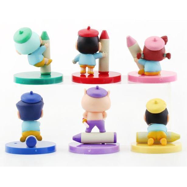 Crayon Shin-Chan Ation Figures Take Crayons Anime Figure Japanese Kawaii Pvc Material Set of 6 Gifts 蜡笔小新6款(1788L) - Image 5