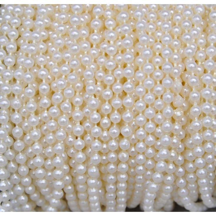 3/4/6/8/10/12/14mm Imitation Pearl Beads Line Chain Trim pearls for craft DIY Wedding Bride Bouquet Deco 圆型珍珠链条 (1171L) - Image 3