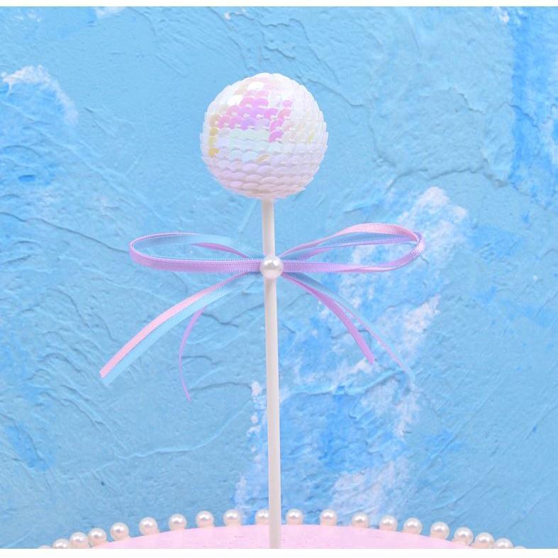 1pc 22x4cm Romantic and beautiful sequins color BallButterfly for HappyBirthdayCakeTopperBirthdayCakeInsertCards (1422L) - Image 9