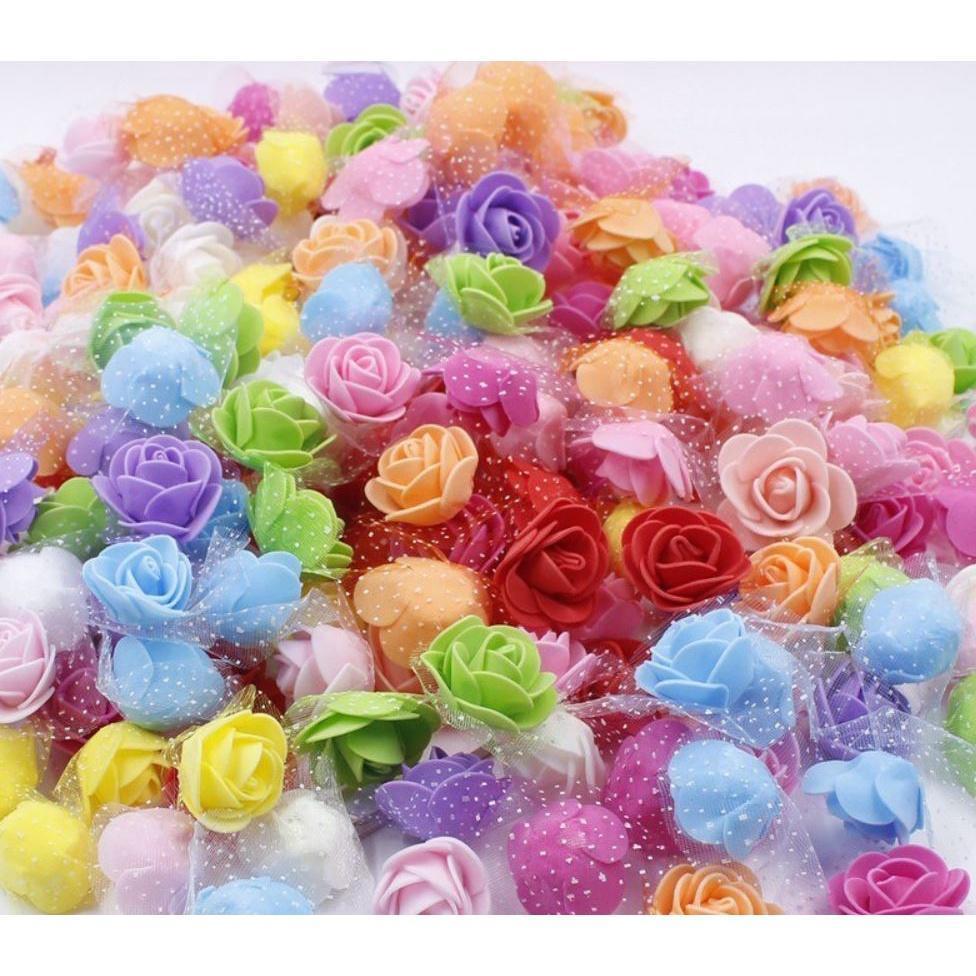 12pcs 3.5cm Mini PE Foam Rose Heads Artificial Silk Flowers for Home Garden DIY Pompom Wreaths Wedding 泡沫玫瑰花(847L) - Image 2
