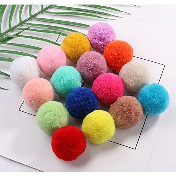 4pcs Colours pompom 5cm 2 kinds of size party home garden wedding decoration clothing DIY sewing children toys(1089L) - Image 8